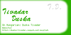 tivadar duska business card